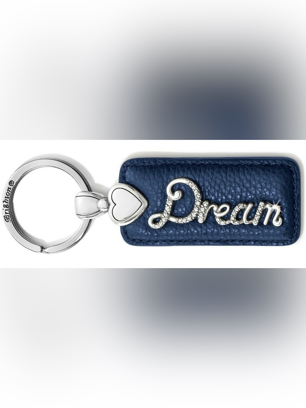 Brighton DREAM SCRIPT Leather Key Fob Midnight Blue